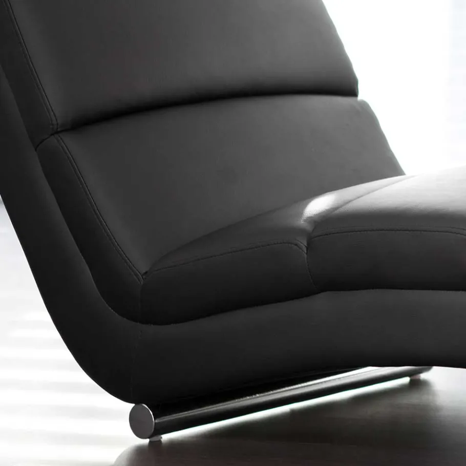 Sale Wohnen 60x82x170 Polsterliege in Schwarz Kunstleder - Elias