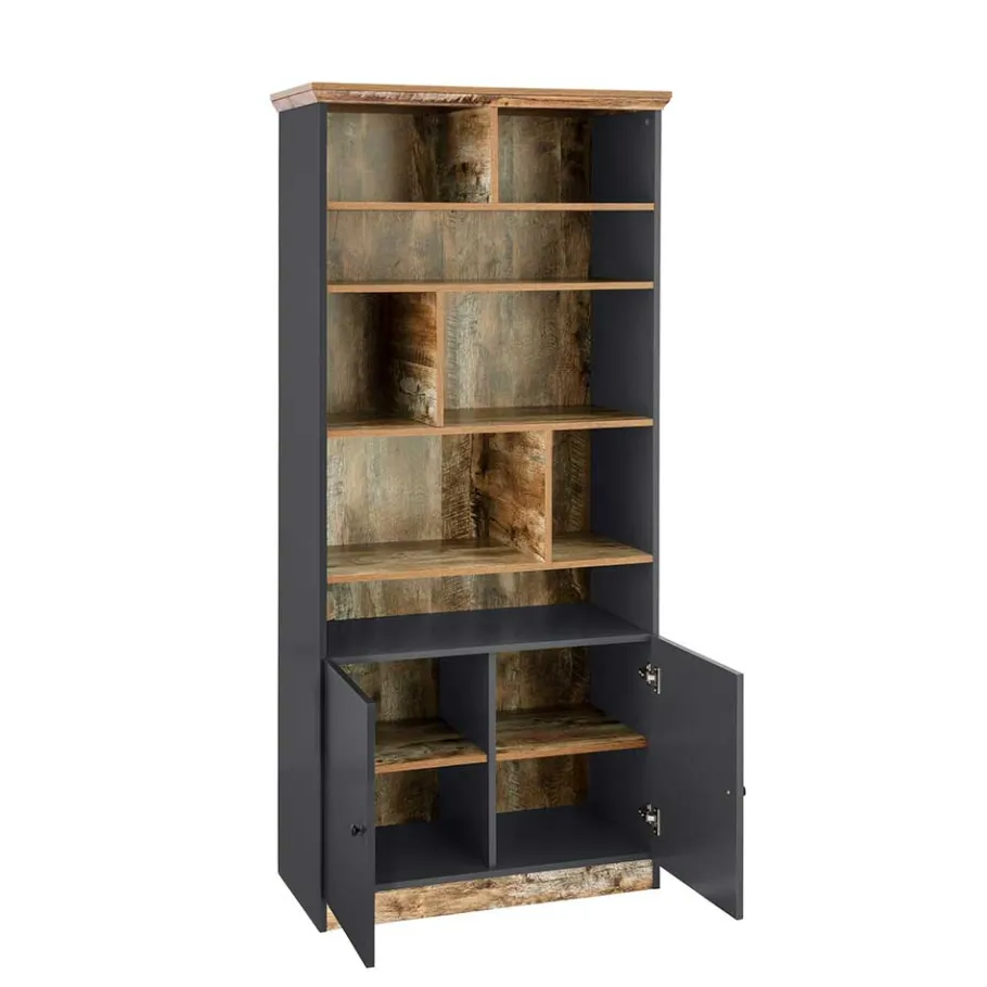 Sale Wohnen 80x182x40 Regal in Holz verwittert - Guerrero