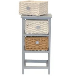 Clearance Wohnen 30x58x25 Regal mit 3 Körben aus Geflecht - Nasco