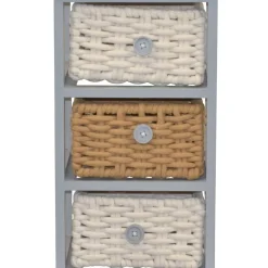 Clearance Wohnen 30x58x25 Regal mit 3 Körben aus Geflecht - Nasco