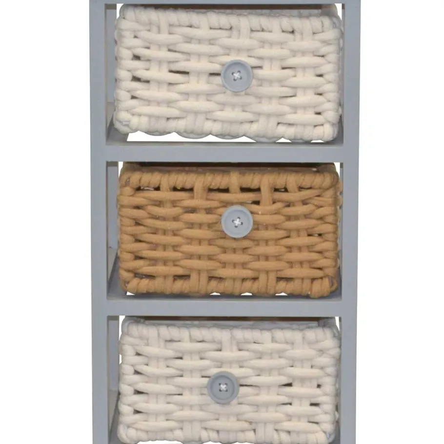 Clearance Wohnen 30x58x25 Regal mit 3 Körben aus Geflecht - Nasco