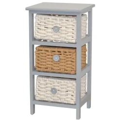 Clearance Wohnen 30x58x25 Regal mit 3 Körben aus Geflecht - Nasco