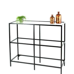 Best Wohnen 100x93x36 Regal mit drei - Glasablagen