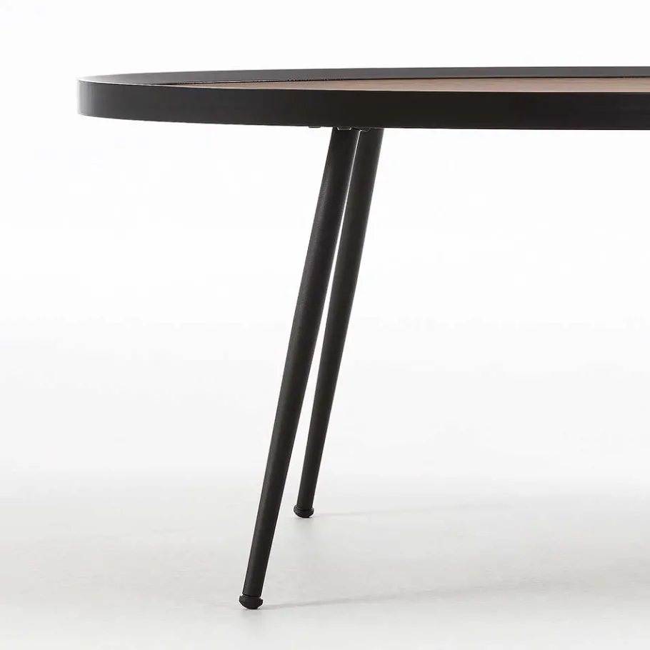 Wohnen 102x44x56 Retro Couchtisch in Oval - Neptun