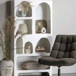 Best Wohnen 95x180x32 Retro Design Regal in Weiß - Tom