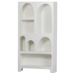 Best Wohnen 95x180x32 Retro Design Regal in Weiß - Tom