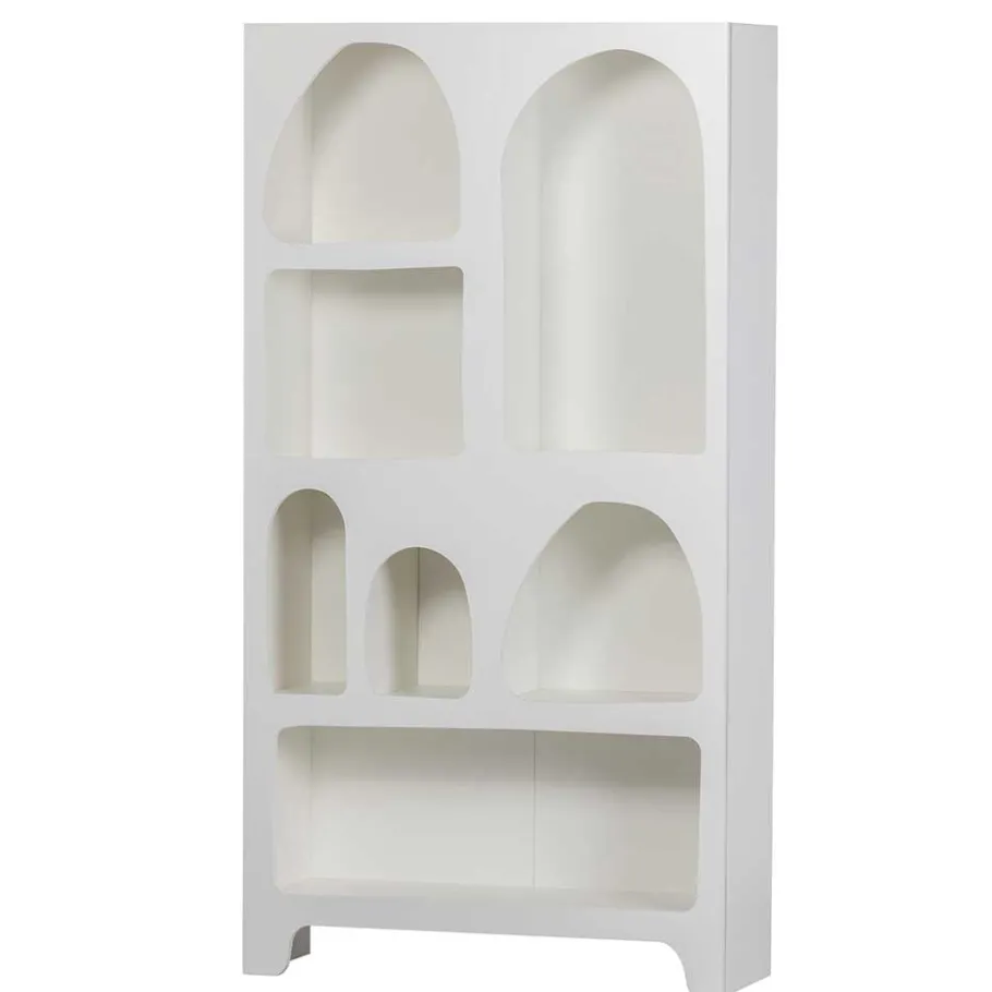 Best Wohnen 95x180x32 Retro Design Regal in Weiß - Tom