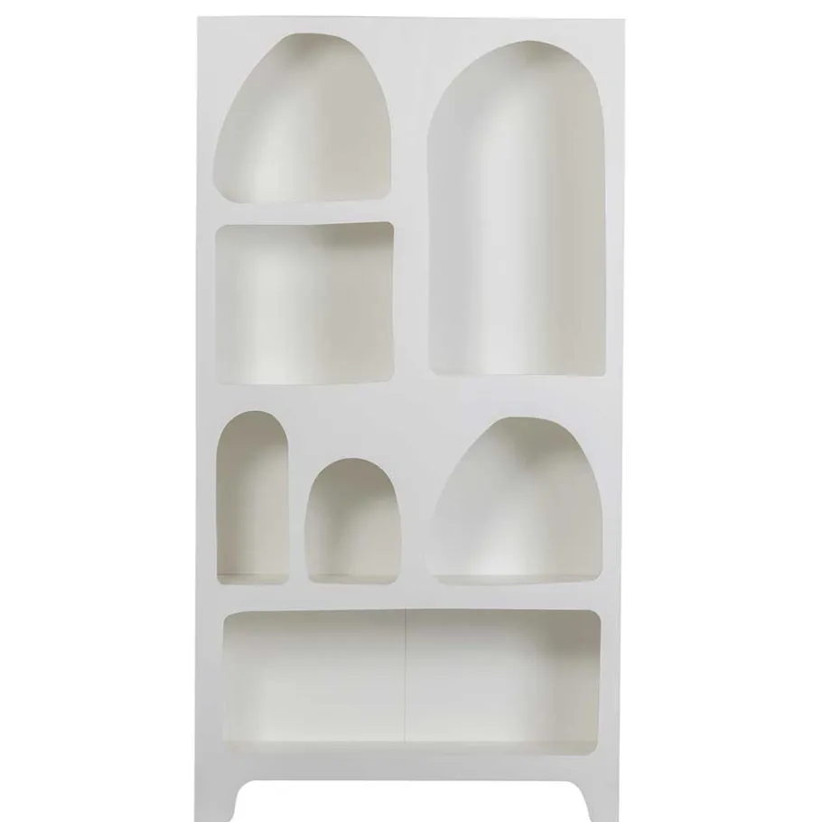 Best Wohnen 95x180x32 Retro Design Regal in Weiß - Tom