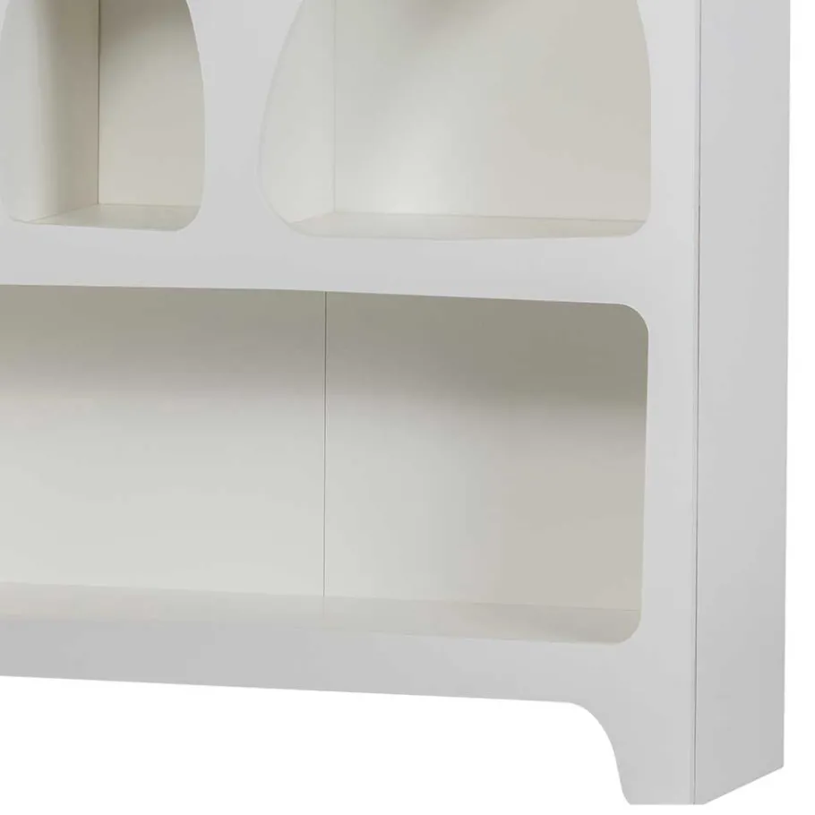 Best Wohnen 95x180x32 Retro Design Regal in Weiß - Tom