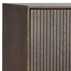 Outlet Wohnen 160x75x42 Retro Design Sideboard in Eiche dunkel - Cuzliav
