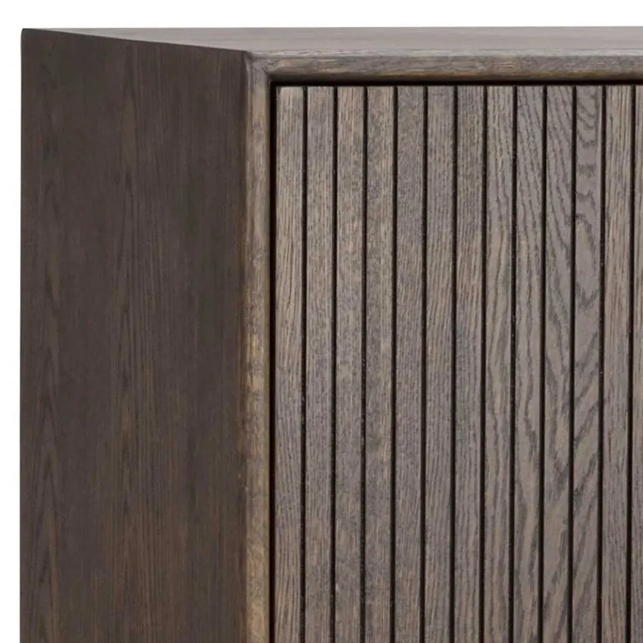 Outlet Wohnen 160x75x42 Retro Design Sideboard in Eiche dunkel - Cuzliav