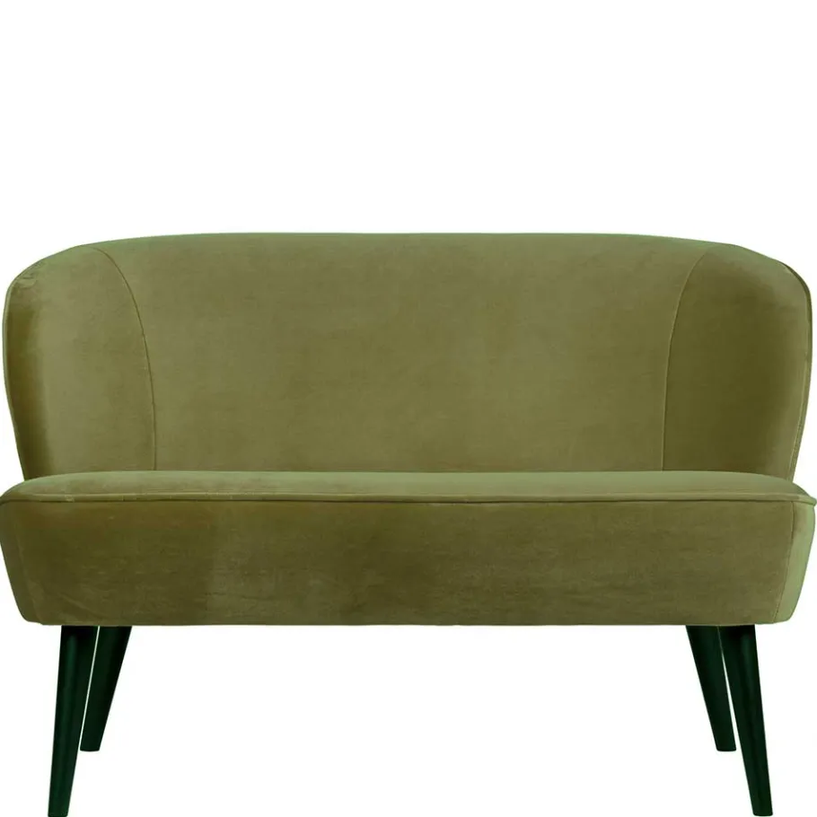 Best Wohnen 110x73x72 Retro Designsofa in Khaki Samt - Vaduzina