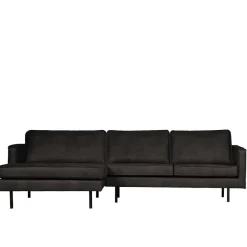 Discount Wohnen 300x85x155 Retro Eckcouch in Schwarz - Avonita
