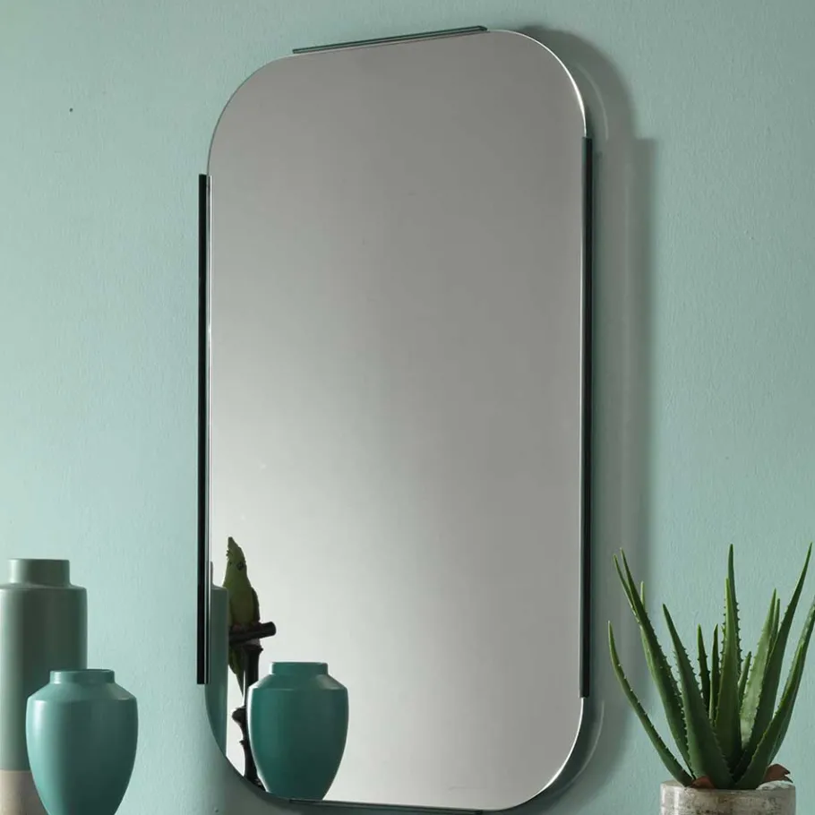 Hot Wohnen 101x61x2 Retro Hängespiegel mit Glasrahmen - Bageria