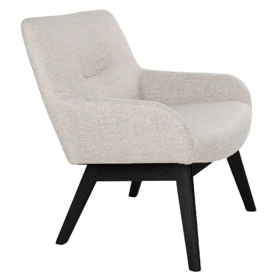 Online Wohnen 63x73x65 Retro Sessel in Creme Weiß - Solanda