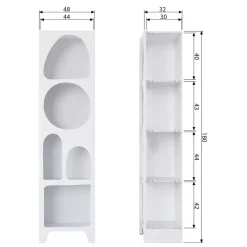 Sale Wohnen 48x180x32 Retro Standregal mit 5 Fächern - Tom