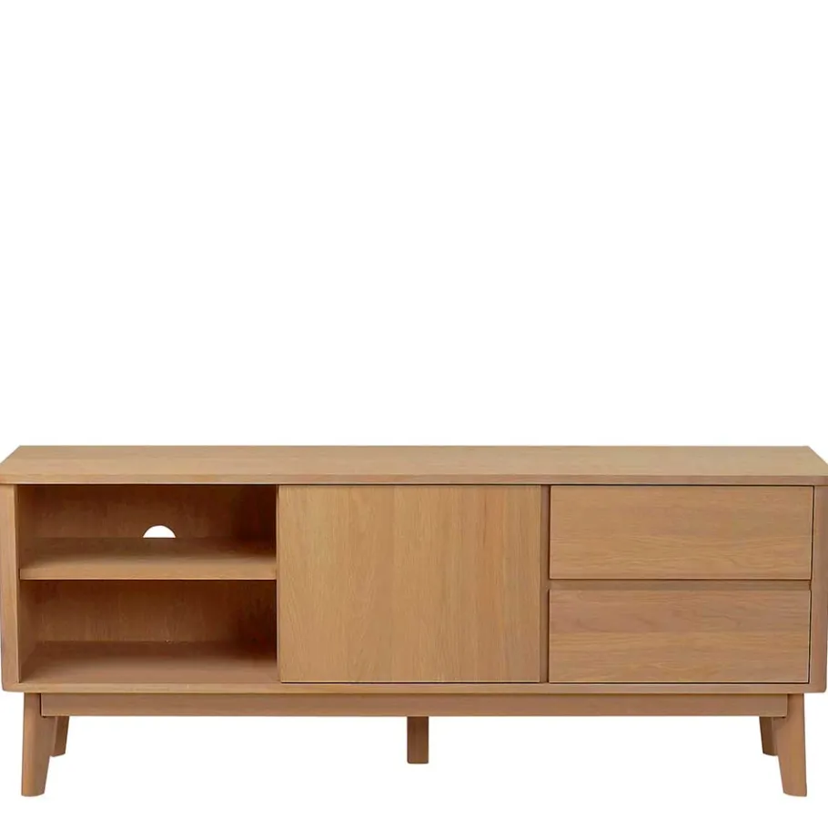 Discount Wohnen 152x60x42 Retro TV Lowboard in Eiche - Adunia