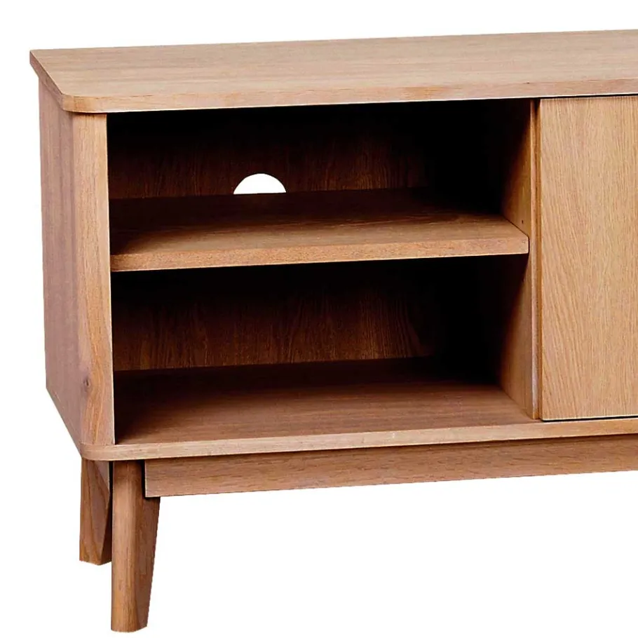 Discount Wohnen 152x60x42 Retro TV Lowboard in Eiche - Adunia