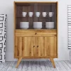 Wohnen 100x154x50 Retro Vitrinenschrank aus Wildeiche - Hardus