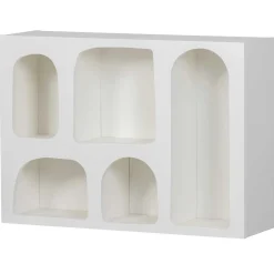 Discount Wohnen 80x53x23 Retro Wandregal in Weiß lackiert - Tom