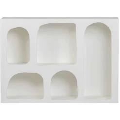 Discount Wohnen 80x53x23 Retro Wandregal in Weiß lackiert - Tom