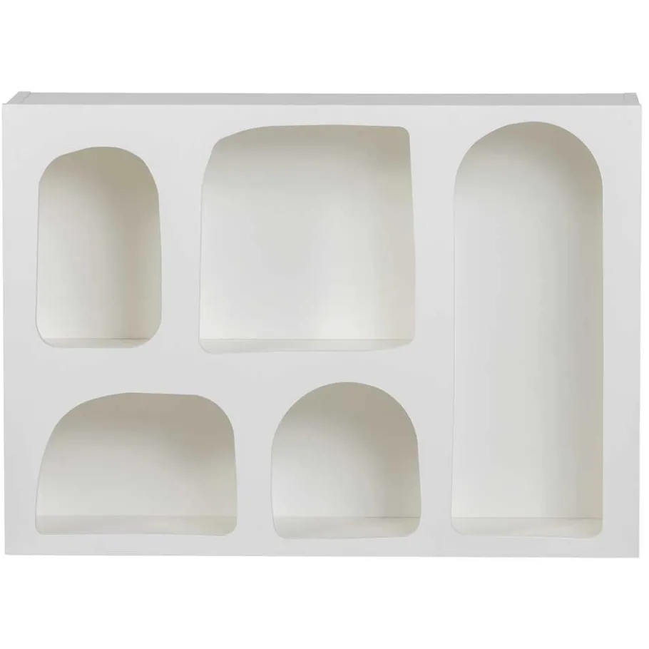 Discount Wohnen 80x53x23 Retro Wandregal in Weiß lackiert - Tom