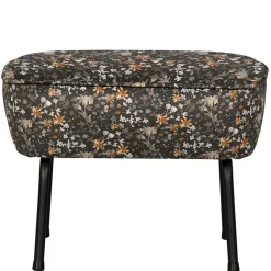 Outlet Wohnen 55x40x46 Retrohocker mit Samt Blumen Muster - Esdrega