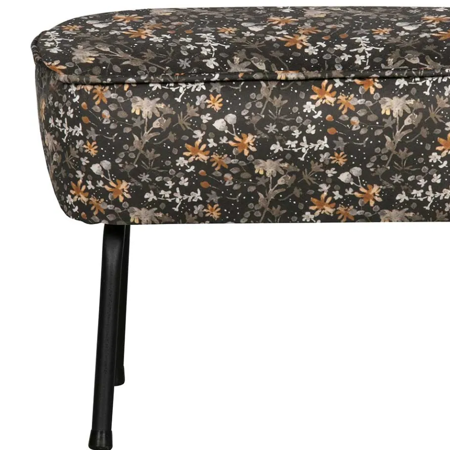 Outlet Wohnen 55x40x46 Retrohocker mit Samt Blumen Muster - Esdrega