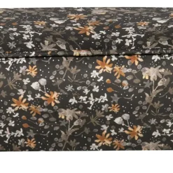 Outlet Wohnen 55x40x46 Retrohocker mit Samt Blumen Muster - Esdrega