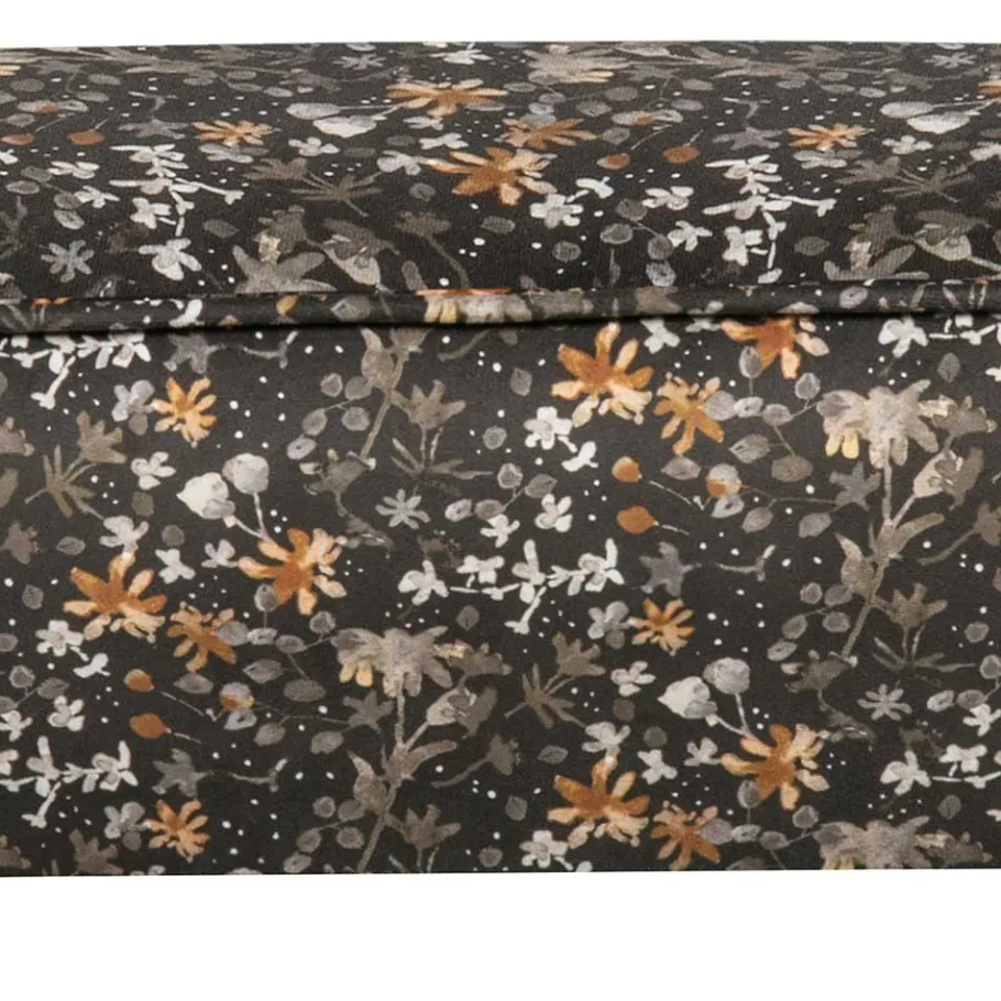 Outlet Wohnen 55x40x46 Retrohocker mit Samt Blumen Muster - Esdrega