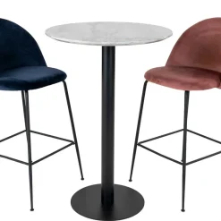 Outlet Wohnen 70x105x70 Runder Stehtisch in Marmoroptik - Fredira