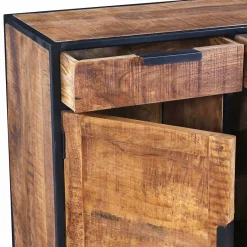 Online Wohnen 140x90x40 Rustikale Kommode mit Bügelgestell - Evradon