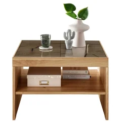 Discount Wohnen 66x43x66 Rustikaler Wohnzimmertisch aus Wildeiche massiv - Artella