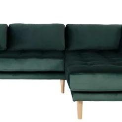 New Wohnen 290x76x170 Samt Ecksofa im Skandi Design - Bonisa