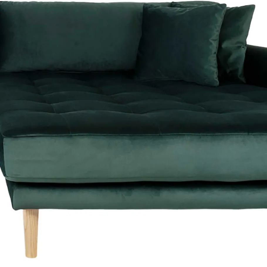 New Wohnen 290x76x170 Samt Ecksofa im Skandi Design - Bonisa