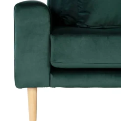 New Wohnen 290x76x170 Samt Ecksofa im Skandi Design - Bonisa
