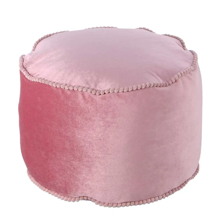 Hot Wohnen 47x32x47 Samt Hocker Pouf in Rosa - Strada