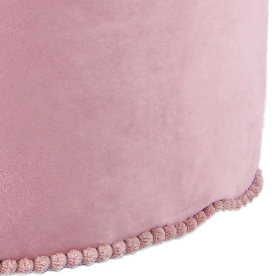 Hot Wohnen 47x32x47 Samt Hocker Pouf in Rosa - Strada