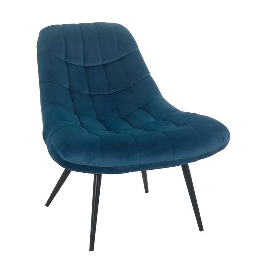 Online Wohnen 76x86x86 Samt Loungestuhl in Blau - Sixtys