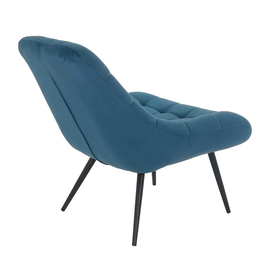 Online Wohnen 76x86x86 Samt Loungestuhl in Blau - Sixtys