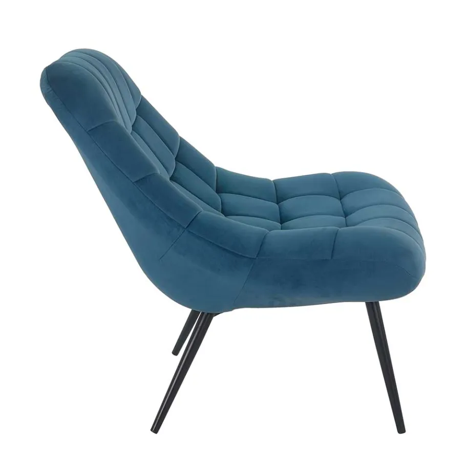 Online Wohnen 76x86x86 Samt Loungestuhl in Blau - Sixtys