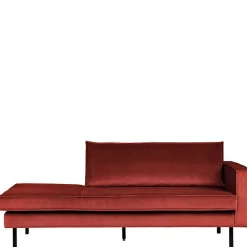 New Wohnen 203x85x86 Samt Sofaliege in Rotbraun - Enzing