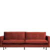 Sale Wohnen 230x83x88 Samt Wohnzimmercouch in Kastanien Braun - Enzing