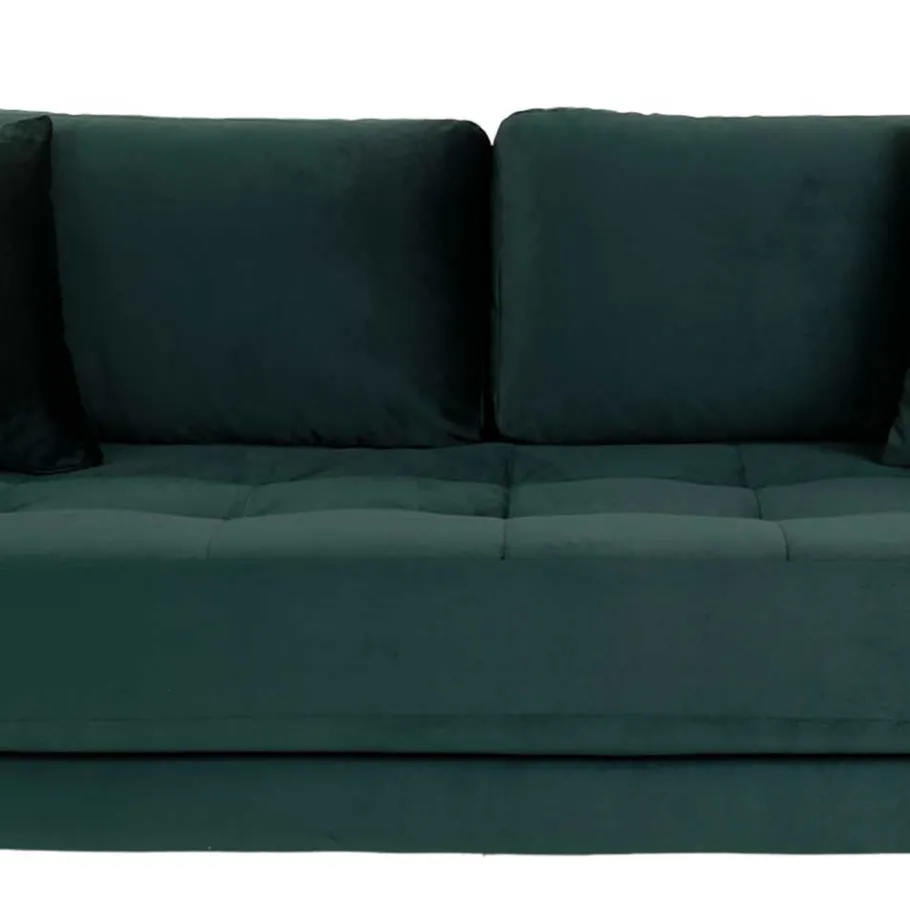 Outlet Wohnen 180x76x93 Samt Wohnzimmercouch in Dunkelgrün - Secilia