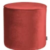 Discount Wohnen 46x46x46 Samthocker im Retro Style in Rot - Colin