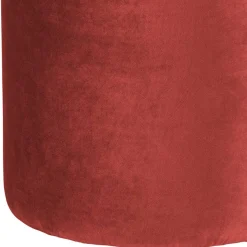 Discount Wohnen 46x46x46 Samthocker im Retro Style in Rot - Colin
