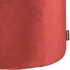 Discount Wohnen 46x46x46 Samthocker im Retro Style in Rot - Colin