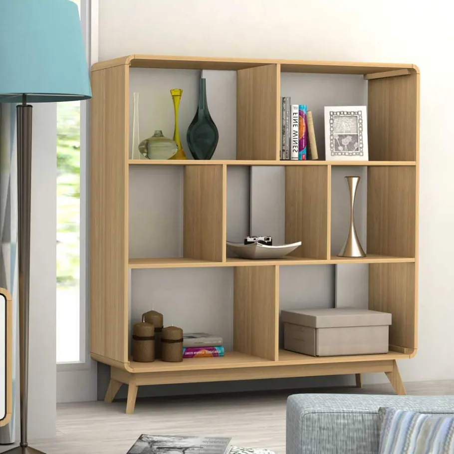 Sale Wohnen 122x126x29 Scandi Standregal in Natur - Jendren