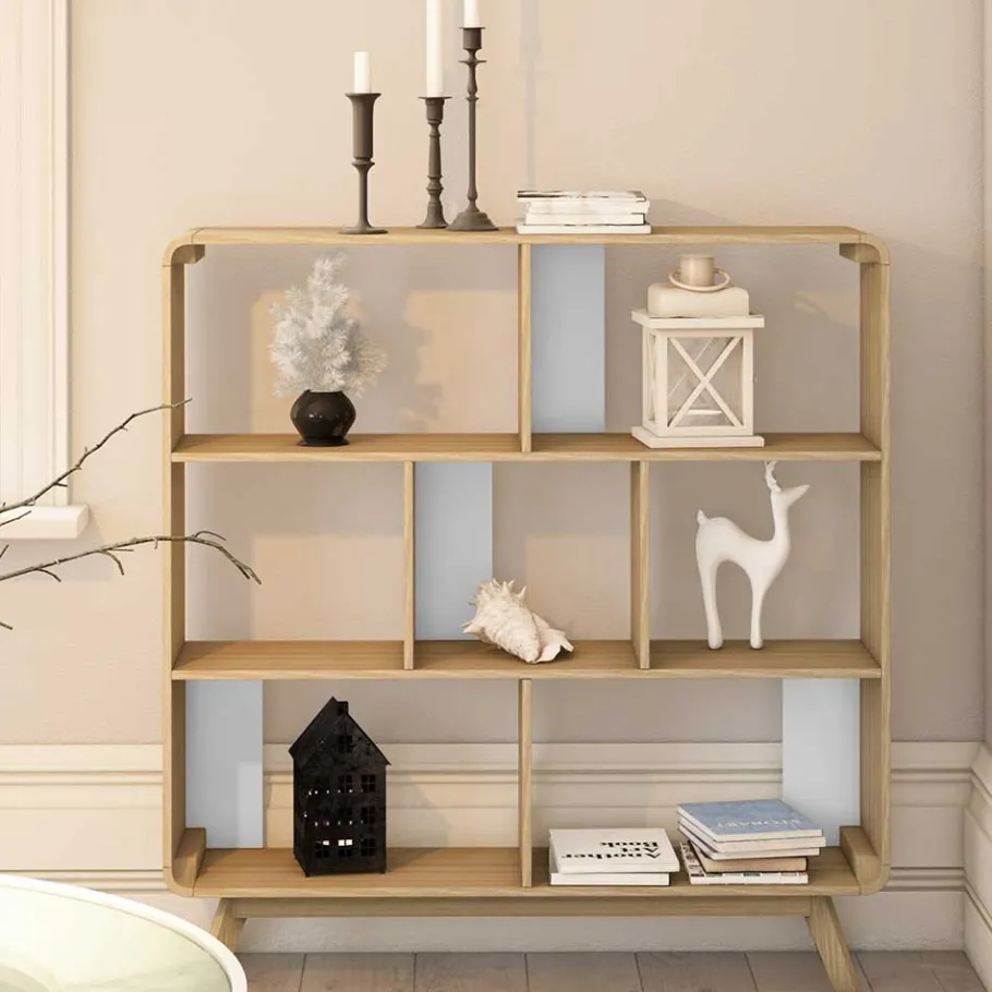 Sale Wohnen 122x126x29 Scandi Standregal in Natur - Jendren