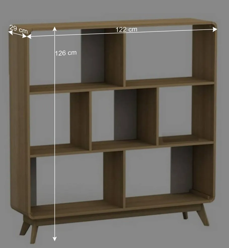 Sale Wohnen 122x126x29 Scandi Standregal in Natur - Jendren